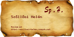 Szőllősi Helén névjegykártya